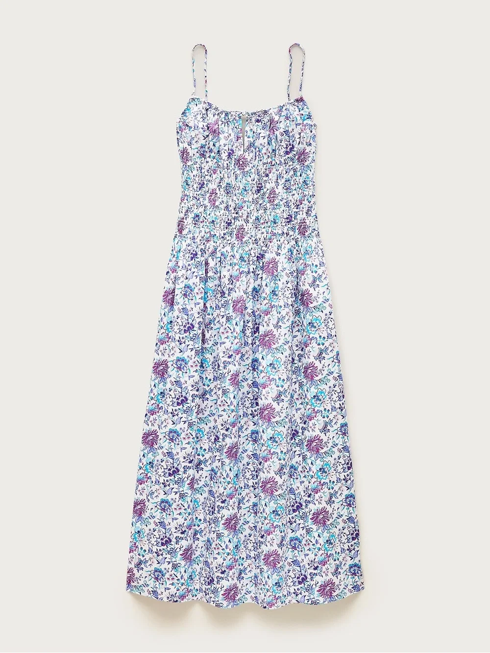 J.CREW Smocked Sundress in Liberty Christelle White Fabric XXS Organic Cotton